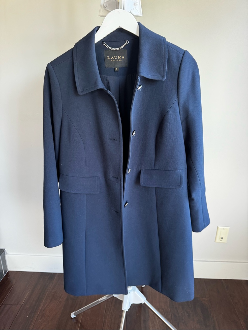 Laura Petites Navy Tailored Coat Jacket Size 10